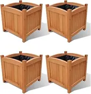 Raised Garden Bed Set of 4, Elevated Planter Box Plant Container 4 pcs 30x30x30 cm