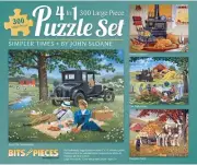 Scenic Beauty 4 In 1 Set - 300 Pieces Each Jigsaw Puzzle Sets Bits And Pieces