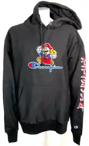 Champion x Super Mario Bros Reverse Weave Super Mario Chenille Kanji Hoodie L