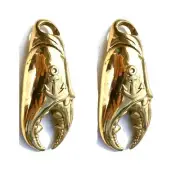 2 mud crab CLAW anchor shape beer Bottle Opener 5" solid 100% brass hollow B