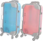 [OATIPHO] 2pcs Box Mini Suitcase Candy and Lash Box Durable Plastic Trolley Makeup Cases for Travel Adorable Storage for Belongings Charming Design