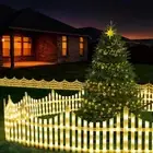 High Quality Solar Powered Garden Fence Lights Outdoor Picket Border Xmas Lamp