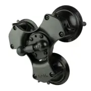 RAM Twist-Lock Triple Suction Cup Base with Double 1" Ball Base
