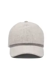 [Brunello Cucinelli] Brunello Cucinelli-Linen Baseball Hat With Shiny Band Cappelli Grey-Donna L