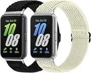 [Relting] 2 Pack Elastic Band Compatible with Samsung Galaxy Fit 3, Adjustable Solo Loop Breathable Nylon Sport Band for Woman Man