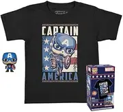 Funko Pop! Pocket Pop and Tee: Marvel - Captain America, Kids Small