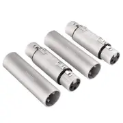 4 Pack (2 Pair) Professional XLR Adapter XLR Male to Male & XLR Female to Femal