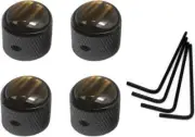 4Pcs Amber Top Guitar Dome Knob Volume Tone Control Knobs For Electric Gu