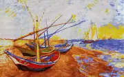 Needlepoint Tapestry Painted Canvas Gobelin 14283 - Fishing Boats. 24"x36"