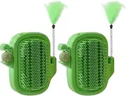 Corner Cat Scratcher - Cactus Hair Comb Set of 2,Sensory Stimulation Cat Scratcher Catnip Feather Toy for Indoor Lounging Interactive Behavioral Enrichment