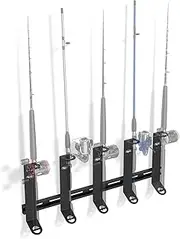 Koova Wall Mount Fishing Rod Holders & Reel Storage | Sturdy Fishing Pole Holders | Steel Rack Fishing Organizers and Storager