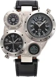 [Oulm] Carrie Hughes Men's Steampunk Automatic Watch Self-Winding Mechanical Skeleton Leather Watch, Black, Mechanical,Self-winding,Automatic Watch, Black, Mechanical,Self-winding,Automatic Watch