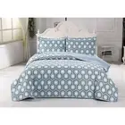 Turner Collection Aqua and Gray Geometric Print Twin Quilt Set