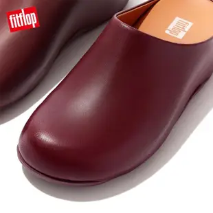 【FitFlop】SHUV LEATHER經典舒適木屐鞋-女(梅紅色)
