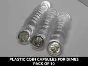 10 Dime sized Plastic Coin Capsules - 18mm coin holders