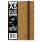 Geek Leather Cork Brown Art Journal A5 Home School Stationery Drawing/Design