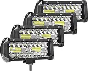 BYBDQKTVEH 2pcs 7inch 120W Offroad Led Light Bar for Cars Combo Beams SUV ATV Tractor Boat Trucks Excavator 12V 24V Work Lights Work Light(4X 120w Work Light)