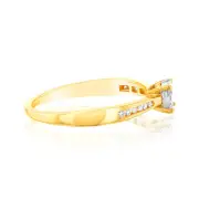 9ct Yellow 1/4 Carat Round Cluster Diamond Ring, Q