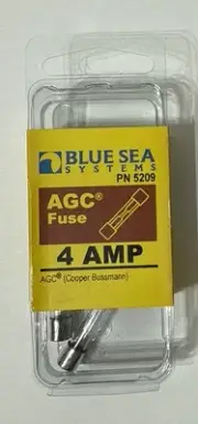 Blue Sea 5209 AGC Fuse 4 Amp 12V 24V 32V DC 240V AC Marine Boat Circuit 4A 5Pack