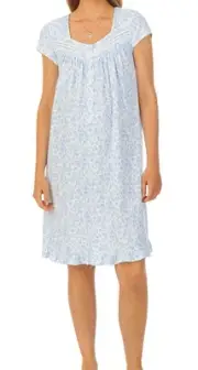 Eileen West Cap Sleeve Short Gown 100% Cotton, Packed Rose Print, Medium, $64