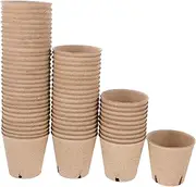 Yardenfun 60 Pack Seedling Starter Pots Small Potting Pots for Spring Flower Planting Paper Pulp Cups Drainage Holes for Garden Herbs