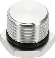 uxcell BSPP Pipe Plug Fitting, 304 Stainless Steel G1/2 Male Outer Hex Thread for Plumbing Fixed with Sealing Rubber Ring
