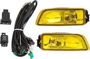 SILILAN 1 Pair Front Fog Light Lamp for Accord 4DR 2003-2008 Front Bumper Driving Fog Light Assembly Harness Switch+Wiring KIT(Yellow)