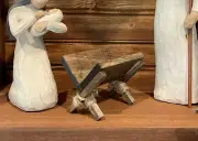 Wooden Manger for Nativity Creche ,Hand-Crafted,Willow Tree Compatible (stain)