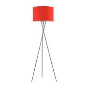 Denise 1 Light Floor Lamp Chrome & Red - DENISE FL-CH+RD