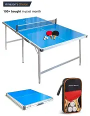 Pro Spin Compact Ping Pong Table 72” X 41” Pre Assembled Weatherproof W Paddles