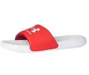 Brand New Original Under Armour Men's UA Ansa Fix Slide Sandals - Halo Grey/Red