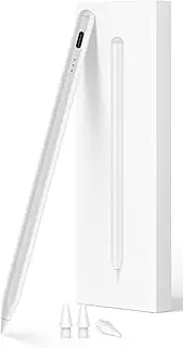 Stylus Pen for iPad 2018-2024, USB-C Fast Charging Pencil, Pixel-Perfect Tilt Sensitivity for iPad 10th/9/8/7/6, iPad mini 7/6/5, iPad Air M2/5/4/3, iPad Pro M4 13"/12.9″/11″