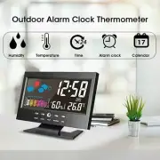 LED Digital Alarm Clock Calendar Thermometer Hygrometer Weather Display