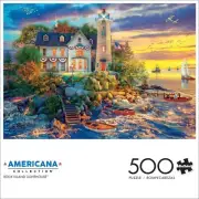 - Charles Wysocki - Rock Island Lighthouse - 500 Piece Jigsaw Puzzle, Multi