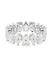 [Swarovski] Pear Cut Silver Tone Finish Matrix Vittore Ring in White