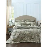 MM Linen Aravelli Queen Bed Coverlet w/ Pillowcases Set Natural