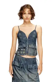 [Diesel] Diesel - Top in gradient fluid denim - Tops - Woman - Blue S Blue