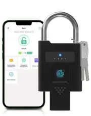 Fingerprint Padlock - Bluetooth APP Padlock with Key Backup, Smart Biometric ...