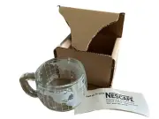 Set of 6 Vintage Nestle Nescafe World Globe Frosted Etched Glass COFFEE CUPS MUG