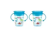 2x Nuby Tritan Twin 360 No Spill Baby Wonder Drinking Cup 240ml 6m+ Assorted