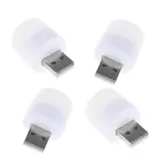 4Pcs Mini LED Lamp Cool White USB Type A Powered 25mm x 37mm 1W 5V Night Lights