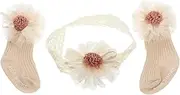 SUPVOX 1 Set Newborn Hairband Socks Princess Style Socks Headband for Month Birthday Present Comfortable Breathable Durable Design