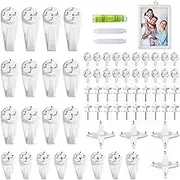 Concrete Wall Hook, Picture Hooks, 68pcs Invisible Nail Hangers, Wall Nail Gear, No Damage Wall Hangers for Picture Frame, Invisible Wall Nails for Concrete, Hardwall and Drywall for Clock Hangers