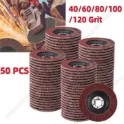 40/60/80/100/120 Grit Grinding Sanding 50 Pack Flap Discs for Angle Grinder AU