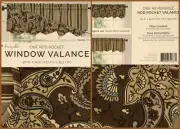 ELLERY Reversible Valance Drexel CHOCOLATE with a Touch of Blue 50" x 14" NEW