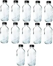 HEALEEP 12pcs Glass Bottle Measuring Cup Liquid Sampling Vials Kitchen Seasoning Jar Measuring Cups Experiment Sample Vial 250 Bottle with Stopper Small Jar Containers Common Glass