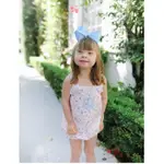 美國【CECIL AND LOU】 PINK AND BLUE FLORAL EYELET TRIM BUBBLE 3T