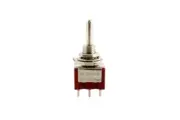 NEW - On-On DPDT Round Bat Mini Switch - CHROME