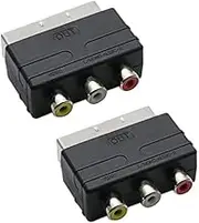 RUITROLIKER Scart Adapter Converter AV Plug Switcher 3RCA for PS4 TV DVD 2 Pieces