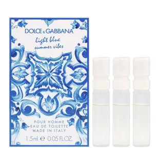 Dolce&Gabbana D&G Light Blue 淺藍心動印記男性淡香水1.5ML 針管*(3入組)